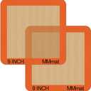 Silicone Baking Mats Set of 2 Square Non-Stick Reusable Air Fryer Linner - Best German Silicone - 9 inch