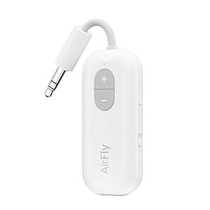 Twelve South AirFly SE | Bluetooth Wireless Audio Transmitter Adapter for AirPods/ Headphones, 20+ Hr Battery, Works with 3.5mm aux Jacks on Airplanes, TVs, Gym Equipment, and Travel