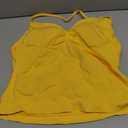 YEOREO SoftHue Impact Longline Strappy Top Women's Halter Workout Tank Tops Backless Gym Longline with Adjustable Strap (Yellow, M)
