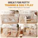 Dog Play Pen Indoors, 8-Panel Puppy Playpen with Door, 25.6" Tall Plastic Dog Fence for Dogs, Easy Assembly Pet Playpen for Puppies, Cats, Rabbits, Indoor Dog Pen,Corral para Perros