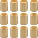 Cregugua 12-Pack 4 Inch Round Wood Pen Holder Unfinished Wooden Pencil Holder for DIY Crafts (3x3x4 Inches)