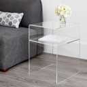 Clear Acrylic 2 - Tier End Table/Nightstand,23" H Sleek and Durable Bedside Storage. Ideal for Bedrooms, Living Rooms, and Modern Interiors. A Perfect Choice as a Bedside Table or Sofa Side Piece., 18.5" X 11.8" X 23.6"