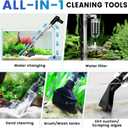 hygger Battery Powered Aquarium Vacuum Gravel Cleaner, 6 in 1 Automatic Fish Tank Vacuum Handle Control, Powerful Gravel Vacuum for Aquarium, Water Changer Sand Washer Water Filter Adjustable Length