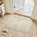 Soalmost 2x3 Washable Rugs for Kitchen, Floor, Entryway, Powder Room Small Area Rug Non-Slip Vintage Low Pile Throw Door Mat Beige, 2' x 3' (Rectangular)
