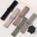 5 Pack Stretchy Nylon Bands Compatible with Garmin Vivoactive 5/Vivoactive 6/Forerunner 55/165 Watch,20mm Soft Elastic Adjustable Replacement Sport Straps for Garmin Venu Sq 2 Women Men