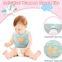 Shinymoon 100 Pcs Disposable Baby Bibs Individual Wrapped Travel Bibs Waterproof Food Catcher for Toddlers Girls Boys Feeding, Cute Style