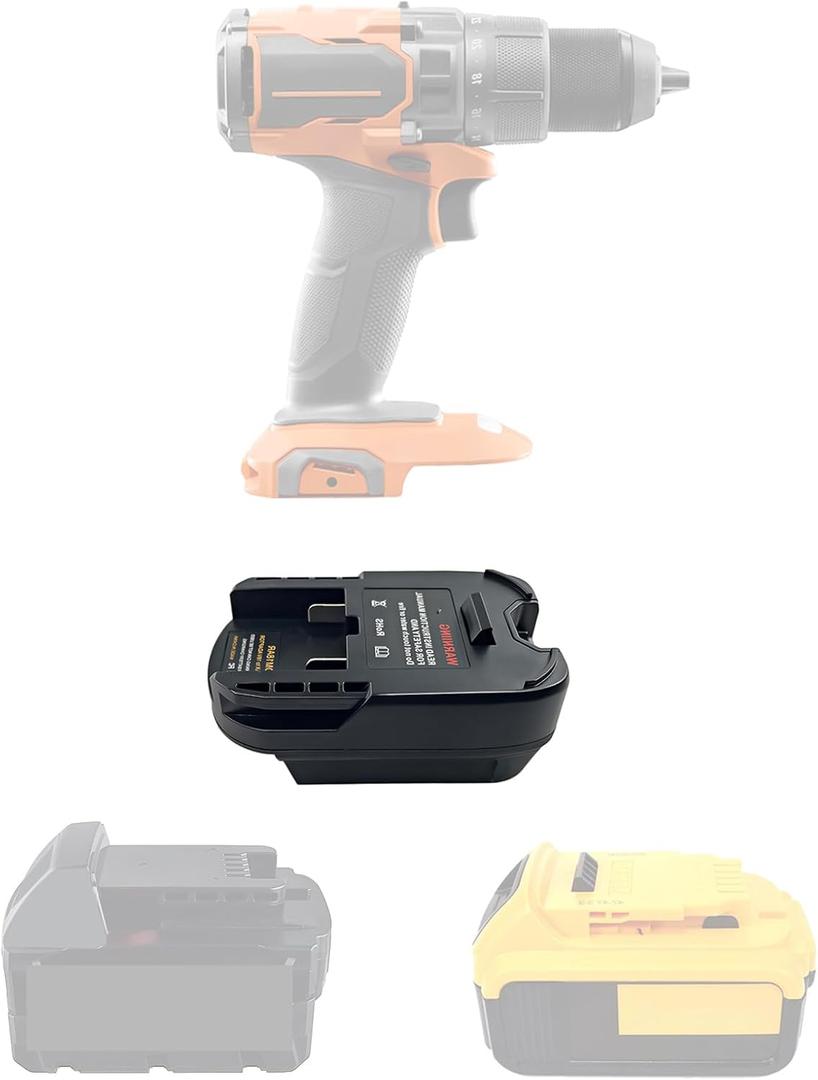 TPDL Adapter for Ridgid/AEG 18v Cordless Tools Fits for DeWalt for Milwaukee 18v/20v Li-ion Battery Converter, for DeWalt 20v MAX XR DCB203 DCB205, for Milwaukee M18 Battery