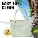 WOOWAVE Beach Bag Rubber Tote （Grayish Green）