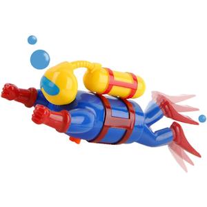 Wind-Up Diver Bath Toy for Toddlers Clockwork Powered Swimming & Diving Frogman, Battery-Free Bathtub/ Pool Water Toy, BPA-Free Safe STEM Gift for Kids
