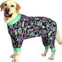 Dog Surgery Recovery Suit Orangutan Printed Long Sleeve Shirts Soft Pajamas Onesie Jumpsuit Prevent Licking Dogs Shedding Suit for Large Dogs(Black Orangutan,Large)