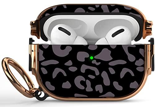 Maxjoy for AirPods Pro 2nd/1st Generation Case with Lock, Cute AirPods Pro 2 Case Lock Protective AirPod Pro Cover for Women Men with Keychain for Airpod Pro (2023/2022/2019), Grey Leopard