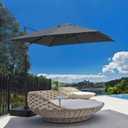 BPS 10'x10' Cantilever Umbrella Replacement Canopy for 8 Ribs Square Offset Umbrella, Outdoor Canopy Replacement for Patio Parasol, Canopy Only