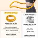 Upgraded 3.3lb Soft Spring Weighted Hoop for Adults – Foldable, Quiet, Pain-Free Exercise & Fitness Hoop for Weight Loss, Home & Travel Workouts (Yellow)