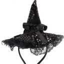 BinaryABC Halloween Witch Hat Headband for Halloween Costume Dress up Party Supplies,10.6 * 9inch(Black)