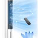 Evaporative Air Cooler, 37 Portable Air Conditioners, Swamp Cooler,4 Modes, 12H Timer, 70 Oscillating, Removable Water Tank, Ice Packs, Remote, Cooling Ac Tower Fan for Bedroom, Room, Indoor