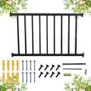 Metal Guard Railing Kit with Balusters4 Feet Black Decking Railings Porch Indoor OutdoorStraight Run Rail