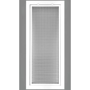 HVAC Premium 10'' x 30'' Cube Core Eggcrate Return Air Filter Grille for 1'' Filter - Aluminum - White [Outer Dimensions: 12.5'' x 32.5]