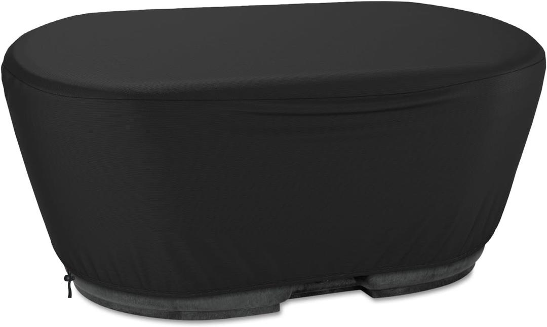 Waterproof Stock Tank Cover for 100 Gallon Stock Tank Oval,53" Outdoor Stock Tank Cover,420D Tear-Resistant, UV Resistant, All Weather Protection, Black(53"L x 21"W x 35"H)