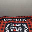 Red and Black Buffalo Plaid Kitchen Rug Set of 2, Farmhouse Style Kitchen Floor Mats, Absorbent Checkered Kitchen Decor Rugs 17x30+17x47 Inches