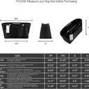 ZTUJO Purse Organizer Insert For Handbags, Silky Bag Organizer With 2 Zippers For Speedy Neverful Tote and More (Black, Small)