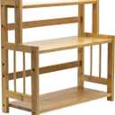 Sorbus Kitchen Countertop Organizer Bamboo Wooden Counter Storage Shelf Rack for Spice, Soap, Skin Care, Makeup Display Stand, Bathroom Shelves, Vanity, Office (3-Tier)