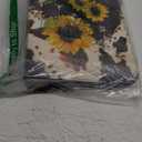 FOR U DESIGNS Large Bible Cover Size L PU Leather Bible Case for Girls Cow & Sunflower Print Bible Covers for Women Bible Carrier Portable Bible Holder