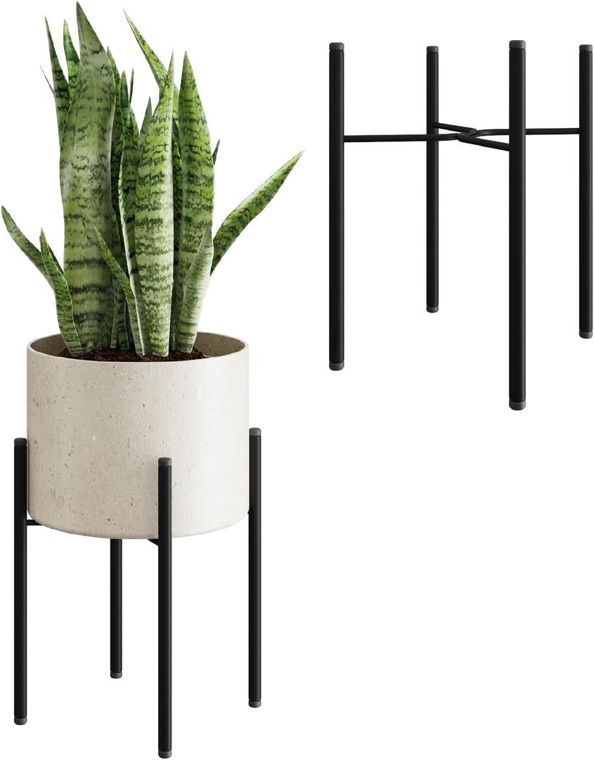 Leaf&lull Single Plant Stand Indoor Corner Plant Stand Metal Plant Holder Tall Flower stand Plant Stool Outdoor Small Plant Table Heavy-Duty Plant Riser 9 Inch Pots Mid Century Modern