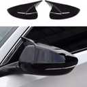 FIt for Honda Accord Ox Horn Mirror Cover 2018 2019 2020 2021 2022 2023 2024 2025, Side Door Rearview Mirror Caps Trim for 10th 11th Gen Accord (Bright Black)