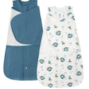 ZIGJOY Sleep Sack Swaddle 0.5 TOG Baby Wearable Blanket 100% Cotton Baby Swaddle Blanket for Newborns 6-12 Months for Boy Girl, Blue&Space