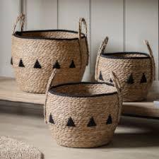 HD Large Fabric Rope Basket Set of 3