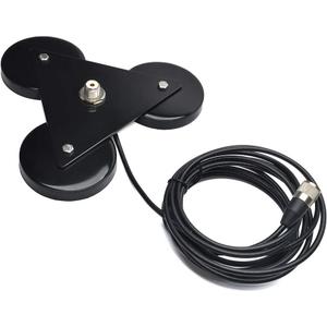 TWAYRDIO Triple Magnet Magnetic Mount SO239 Connector W/16.4ft Low Loss RG58 Coaxial Cable PL259 Connector for HF VHF UHF CB Radio Antenna Mobile Use
