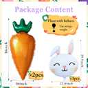 5PCS Easter Bunny Balloons Set Large Rabbit Head & Carrot Foil Mylar Balloons Cute Bunny Face Balloon for Easter Party Decorations Baby Shower Rabbit Birthday Spring Theme Party Supplies