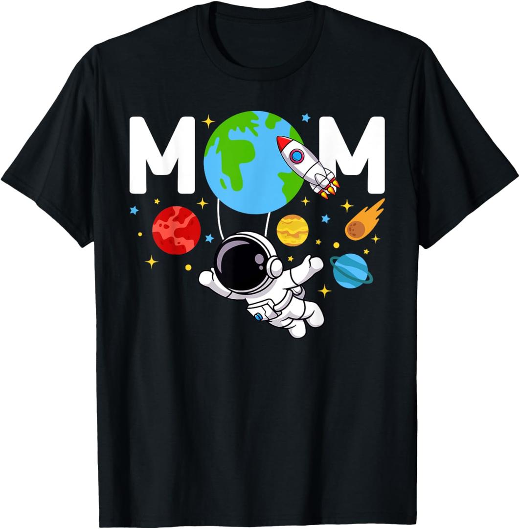 Mom of The Birthday Astronaut Space Lover Family Matching T-Shirt M