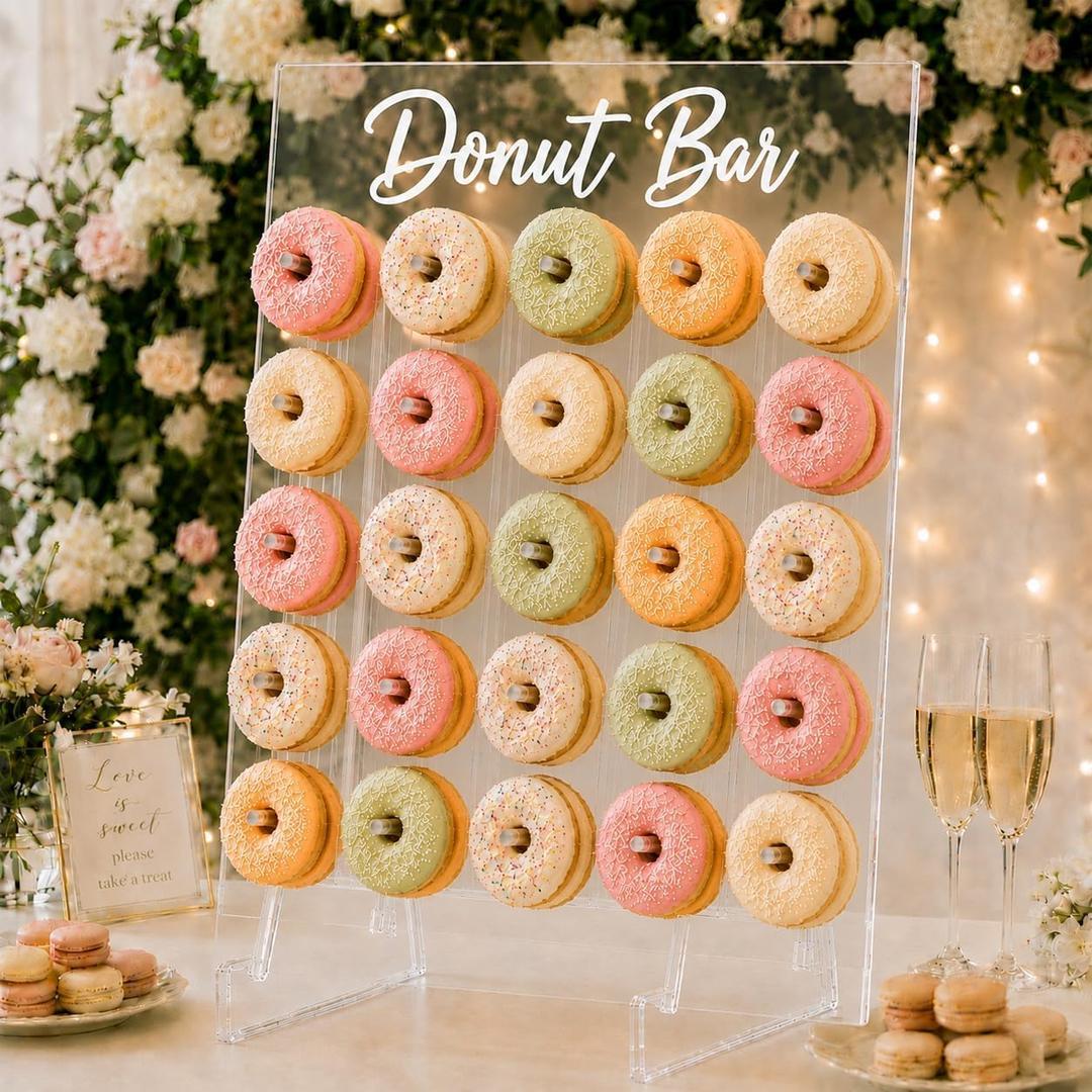 Acrylic Donut Wall Display Stand with Support Bar, 26 x 22 in