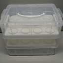 Snapware (2-Layer, 24 Cupcakes Plastic Detachable Cupcake Carrier Storage Container With Lid and Handle, Freezer Dishwasher Microwave Safe (14.25" L x 10.5" W)
