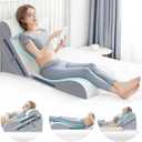 4PCS Orthopedic Bed Wedge Pillow Set with Full Memory Foam Waist Pillow, Wedge Pillow for Back Pain Relief, Adjustable Bed Wedge Pillow for Sleeping, Post Surgery, Leg Elevation, Acid Reflux & GERD