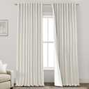 PANELSBURG Blackout Curtains 96 Inches Long,96 Inch Curtains 2 Panel Set for Living Room,70 Inch Wide Black Out Linen Drapes 96 Inches Long 2 Panels for Bedroom,Cream