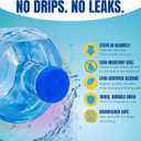 Jug Plug 5 Gallon Water Jug Cap – No Spill, Fits All Standard 3 & 5 Gal Jugs – Reusable Silicone Jug Lid & Caps Replacement, Leak-Proof Water Bottle Cap – 3 Pack (Blue)