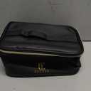 OCHEAL Makeup Bag, Portable Cosmetic Bag, Large Capacity Travel Makeup Case Organizer, Black For Women Toiletry Bag for Girls Traveling With Handle and Divider