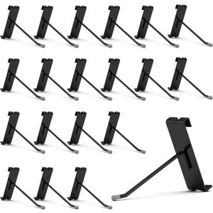 HUHOLE 50 Pack Gridwall Hooks 4 Inch Black Metal Display Hangers for Wire Grid Panel Heavy Duty Retail Store Fixtures, Garage Organizer, Craft Fair & Jewelry Rack (20lbs Capacity)