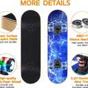 Skateboards with Colorful Flashing Wheels for Beginners,Kids,Teens,Adults, Complete Standard Skate Boards 9 Layer Canadian Maple Deck Concave Skateboard