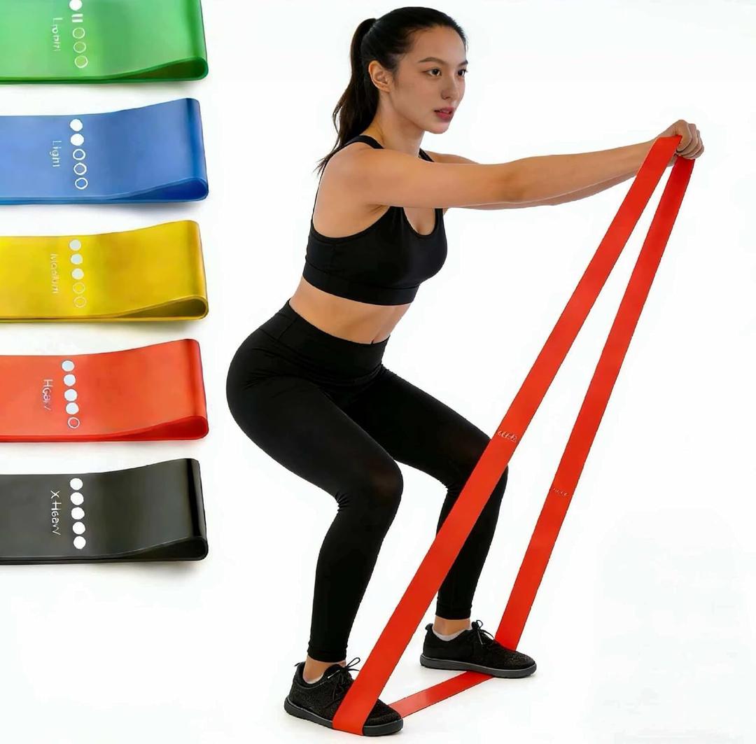 2 x Resistance Band Fitness Set, Multi-Functional Home Workout Bands, Exercise Equipment for Strength Training, Yoga & Pilates, Unisex