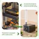 (Tank + Light +Pump + Filter + Filter Balls) Turtle Tank Kit, Turtle Tank Starter Kit,Bottom Drainage, Multi-Function Areas for Turtles, Crabs,Fishes, Amphibians,Reptiles. (15.75 x 8.64 x8.64 Inch)