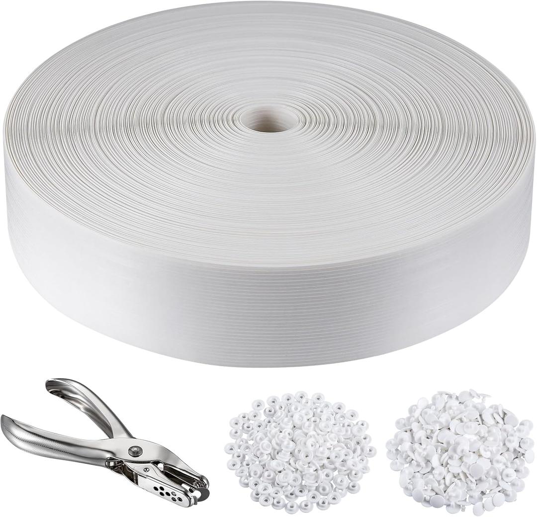 Chain Link Fence Privacy Strip, 246 ft. Fence Privacy Strip, (Includes 200 Clasps + One Hole Punch) WhiteSuitable for Decks, patios,grates, Wire mesh and More.