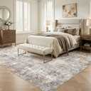 9x12 Area Rug Living Room Rugs Washable Neutral Brown Grey Carpet