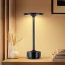 2 x Cordless Table Lamp Rechargeable 5200mAh, Battery Operated Table Light, 3 Color Stepless Dimming Portable Outdoor Touch Lamps for Patio Dining Office Bar Restaurant Hotel (Black)
