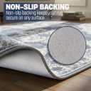Muddy Mat Navybell 5ft x 7ft Washable Area Rugs for Living Room, Bedroom & Dining Room Modern Soft Low Pile Non Slip Carpet Pet Friendly Waterproof Foldable Rugs for Home