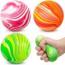 LovesTown Stress Ball, 2.5" Squeeze Ball Assorted Colors Dough Fidget Toy 3 Colors for Adult Stress Relief Hand Exercise Increase Entertainment, Party Favors Birthday Gifts, Medium