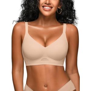Wireless Jelly Bras for Women No Underwire - S-2XL Seamless Everyday Tshirt Bralettes Supportive Bra (Medium)