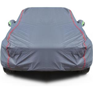 AUQDD 6-Layers PEVA New Material Sedan SUV Full Padded Car Cover Waterproof All Weather Weatherproof UV Sun Protection Snow Dust Storm Resistant Outdoor Exterior Custom Form-Fit Straps 178"-189" Grey (gray)